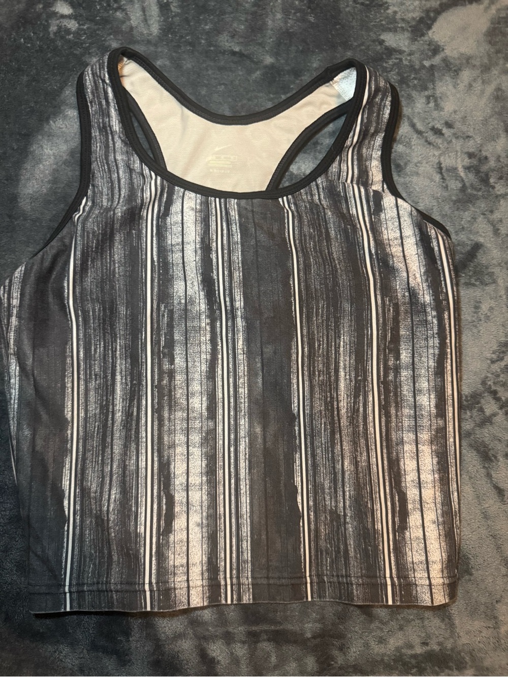 Nike Black & White Striped Racerback Tank